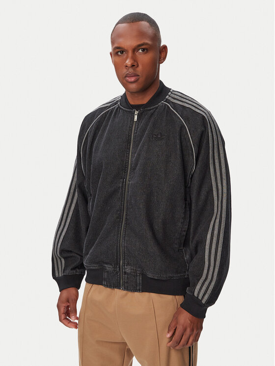 adidas Kurtka jeansowa Sst Adicolor KS4963 Czarny Loose Fit