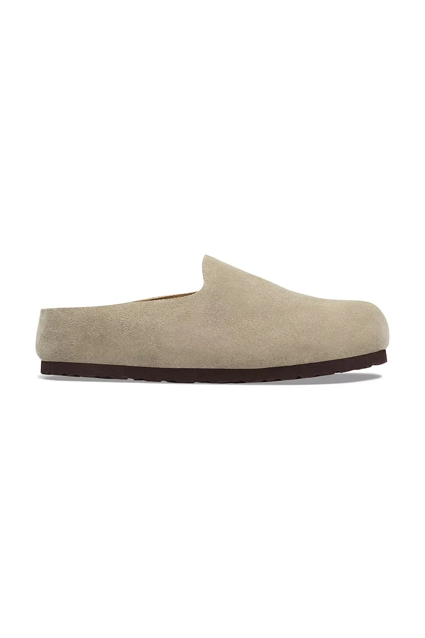 Męskie Birkenstock Amsterdam Wrapped Suede Leather kapcie zamszowe