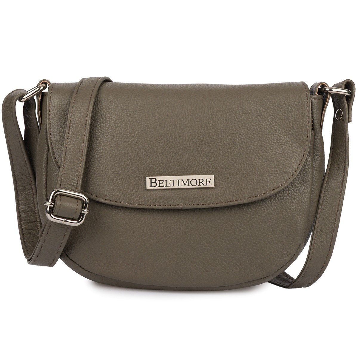 Torebka damska skórzana listonoszka mała premium slim klasyczna taupe Beltimore L57