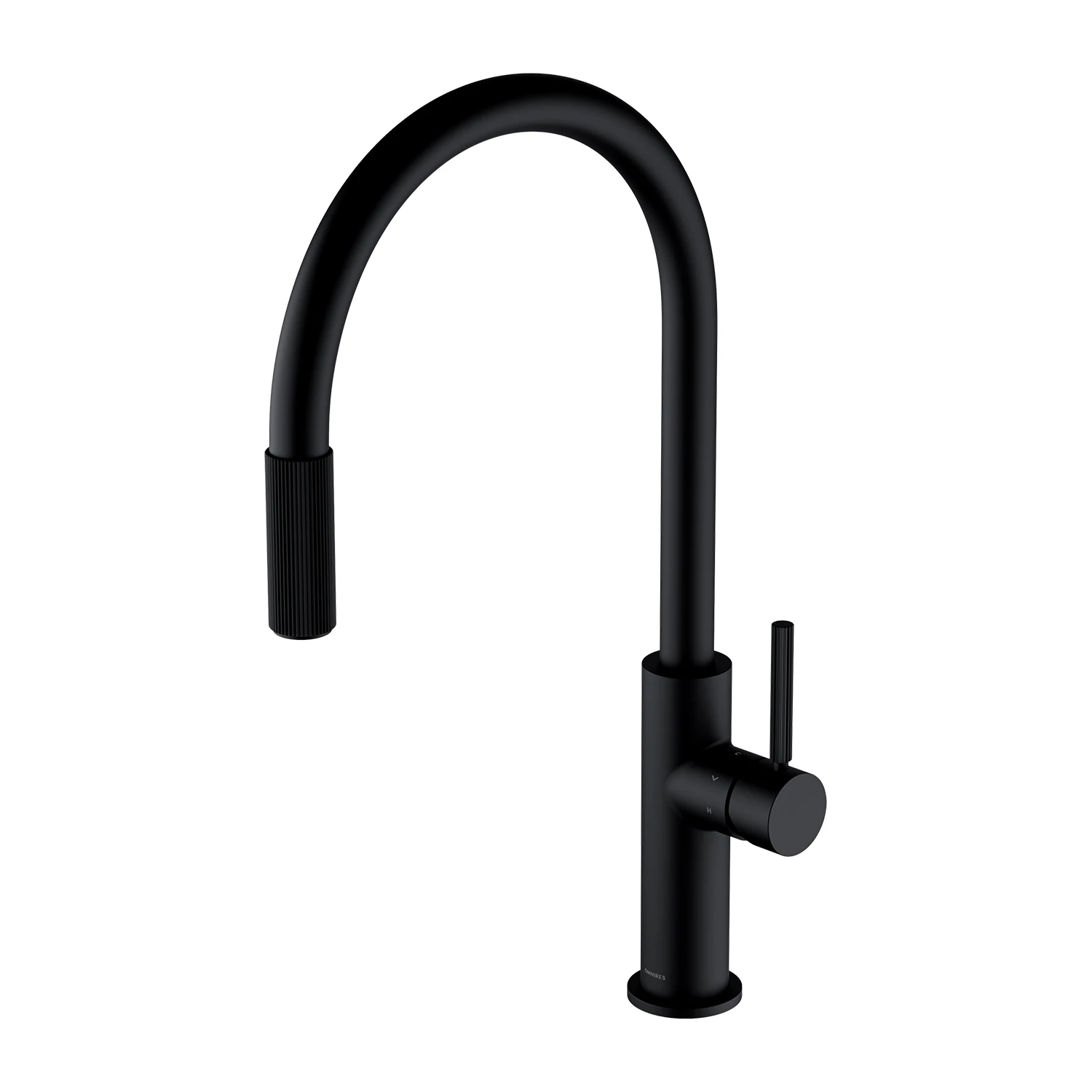 Bateria z wyciąganą wylewką do podłączenia zestawu filtrującego OMNIRES Switch SW9059BL Czarny Mat