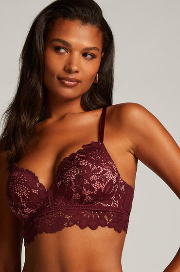Hunkemöller Usztywniany biustonosz bez fiszbin Longline Shiloh Czerwony
