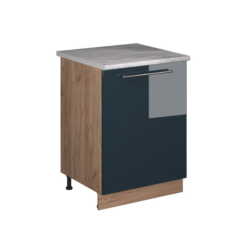 Vicco Szafka pod zlew Fame-Line, Ciemnoniebieski wysoki połysk/Dąb goldkraft, 60 cm