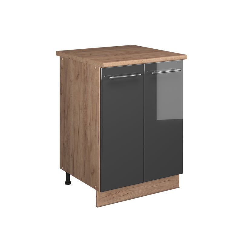 Vicco Szafka pod zlew Fame-Line, Antracyt połysk/Dąb goldkraft, 60 cm