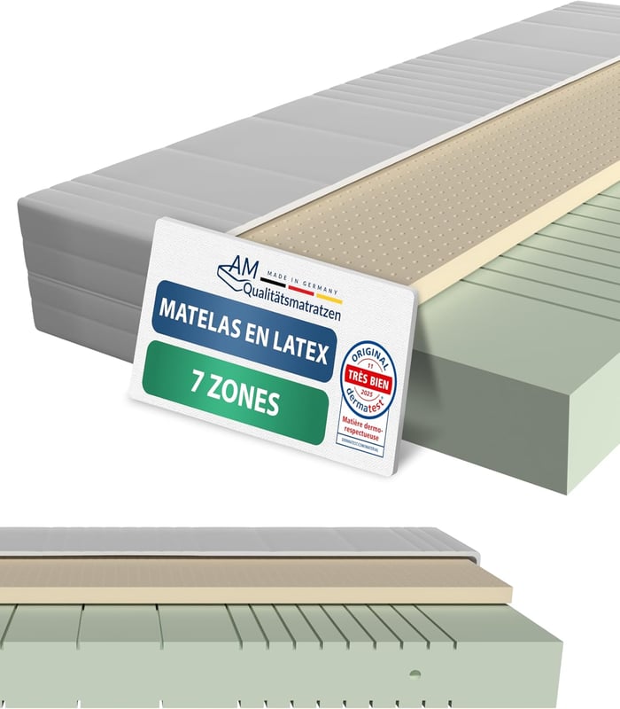 Materac lateksowy 7-strefowy 100x200 H3, lateks naturalny