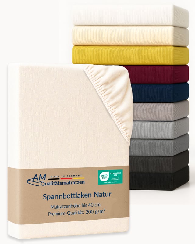 Prześcieradło z dopasowaną gumką Premium 70x200 cm Boxspring (200 gsm) Kremowe