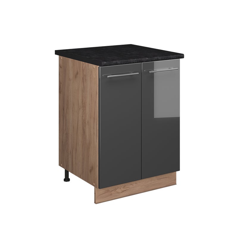 Vicco Szafka pod zlew Fame-Line, Antracyt połysk/Dąb goldkraft, 60 cm