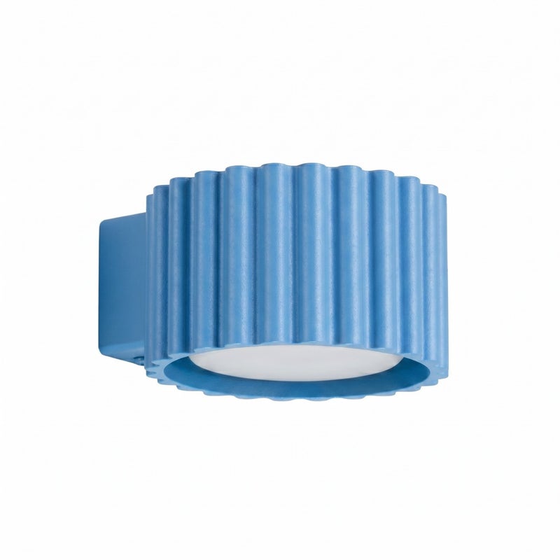 Kinkiet ścienny nowoczesny błękitny okrągły ryflowany 1xGX53 10W AURA Sollux Lighting