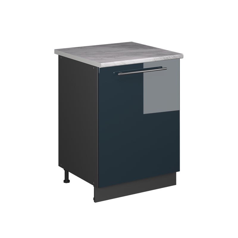 Vicco Szafka pod zlew Fame-Line, Ciemnoniebieski wysoki połysk/Antracyt, 60 cm