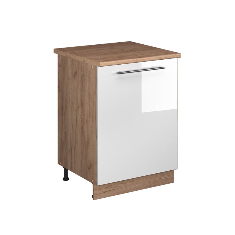 Vicco Szafka pod zlew Fame-Line, Biały wysoki połysk/Dąb goldkraft, 60 cm