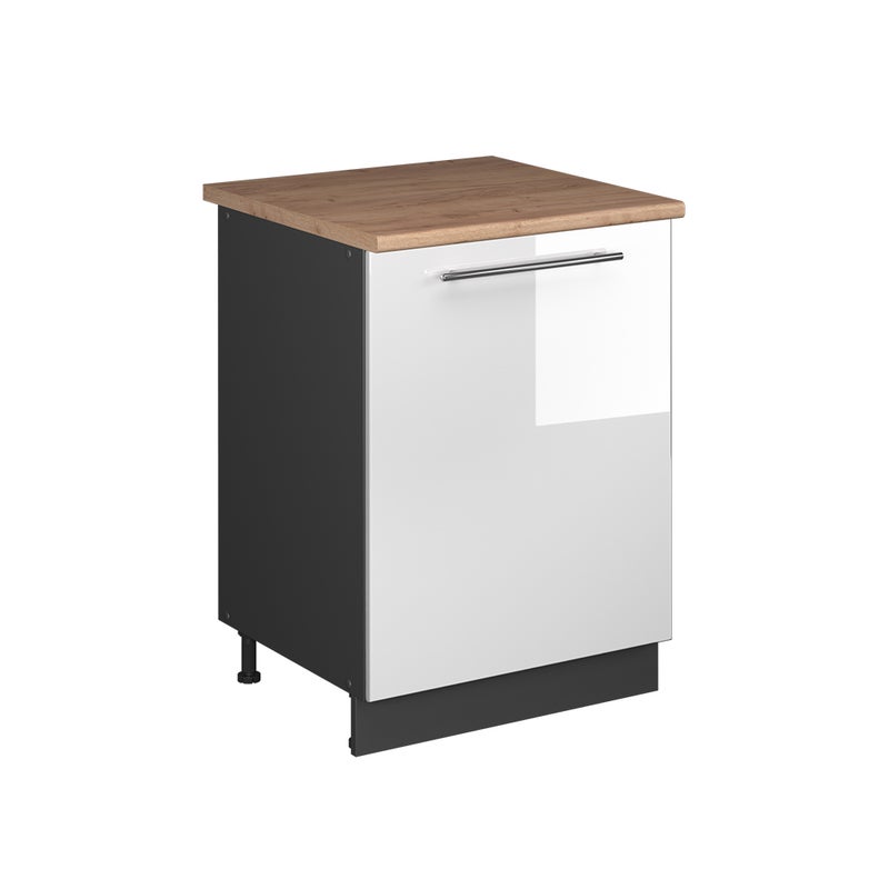 Vicco Szafka pod zlew Fame-Line, Biały wysoki połysk/Antracyt, 60 cm