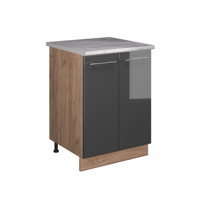 Vicco Szafka pod zlew Fame-Line, Antracyt połysk/Dąb goldkraft, 60 cm