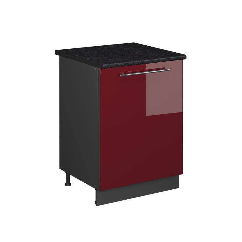 Vicco Szafka pod zlew Fame-Line, Bordowy wysoki połysk/Antracyt, 60 cm