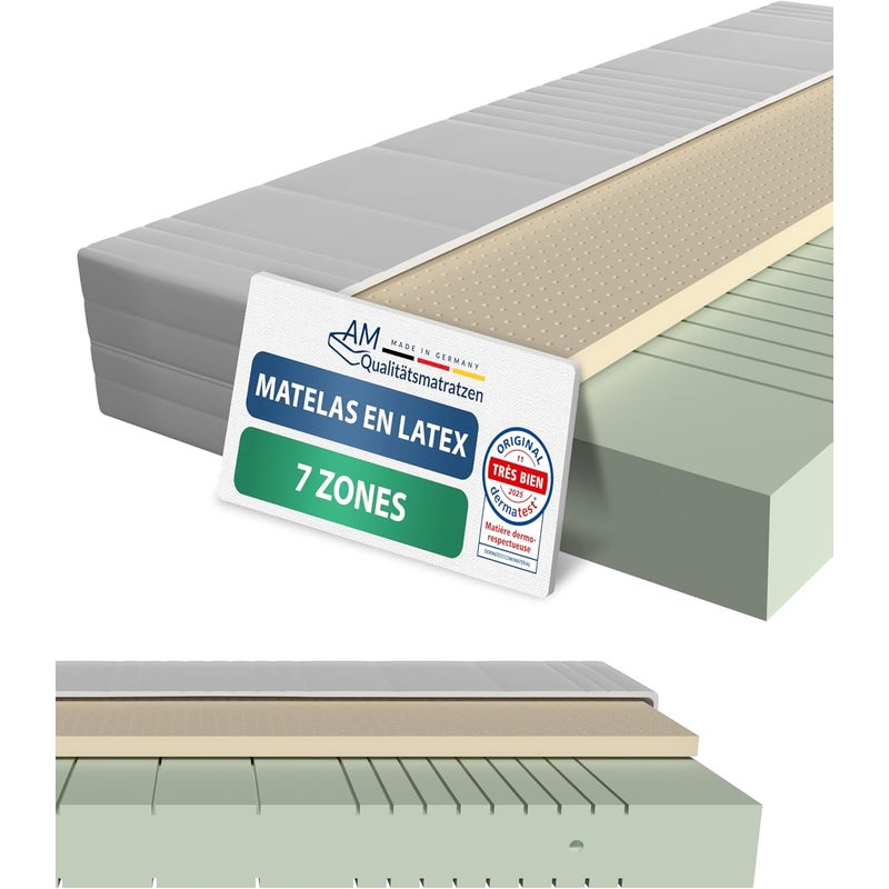 Materac lateksowy 7-strefowy 200x200 H3, lateks naturalny