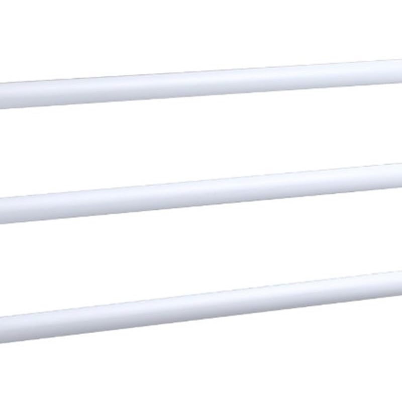 Wieszak łazienkowy na ręczniki, biały, z 2 haczykami, aluminiowy wieszak na ręczniki, 3 poziomy 30 cm