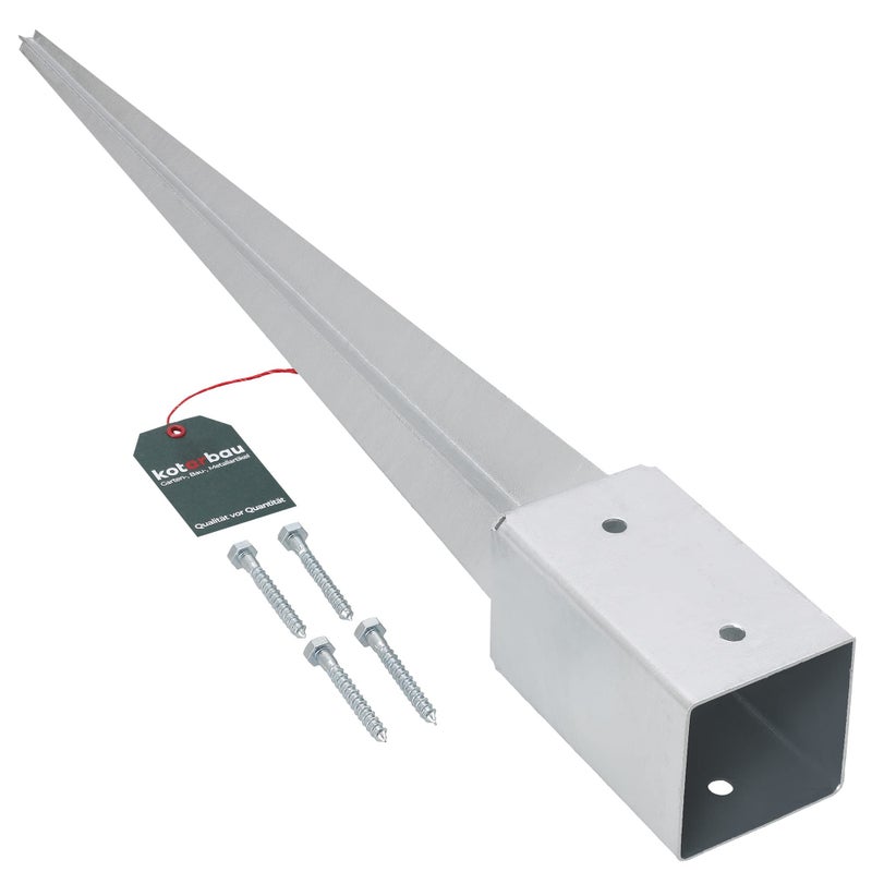 Podstawa Słupa Wbijana do Ziemi - 81 X 81 X 750 MM - Podstawa Słupka do Altany - Kotwa do Pergoli - Stalowa KOTARBAU