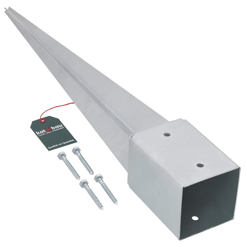 Podstawa Słupa Wbijana do Ziemi - 101 X 101 X 750 MM - Podstawa Słupka do Altany - Kotwa do Pergoli - Stalowa KOTARBAU