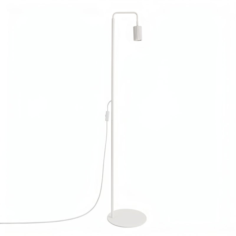Lampa podłogowa nowoczesna biała ruchomy ryflowany reflektorek 1xGU10 10W KARBON Sollux Lighting