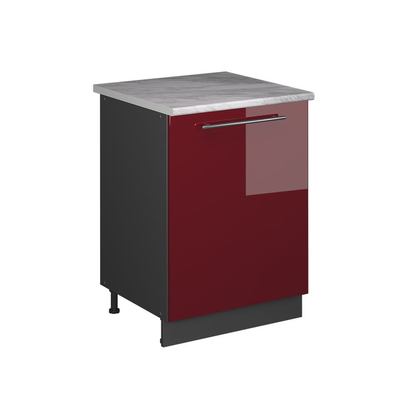 Vicco Szafka pod zlew Fame-Line, Bordowy wysoki połysk/Antracyt, 60 cm