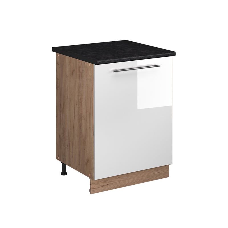 Vicco Szafka pod zlew Fame-Line, Biały wysoki połysk/Dąb goldkraft, 60 cm