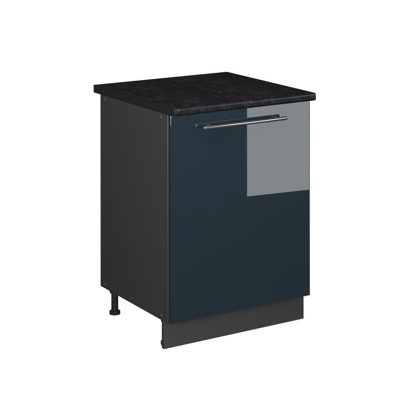 Vicco Szafka pod zlew Fame-Line, Ciemnoniebieski wysoki połysk/Antracyt, 60 cm