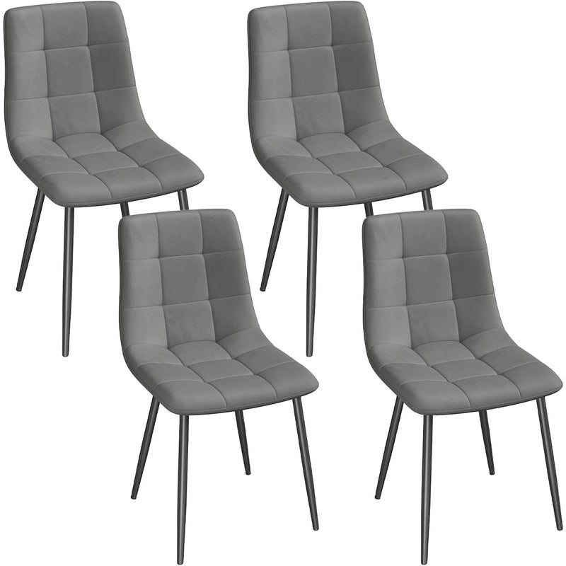 Krzesła do jadalni, zestaw 4 sztuk, kuchenne, tapicerowane, do salonu, designerskie krzesło, tapicerowane, z aksamitnym obiciem