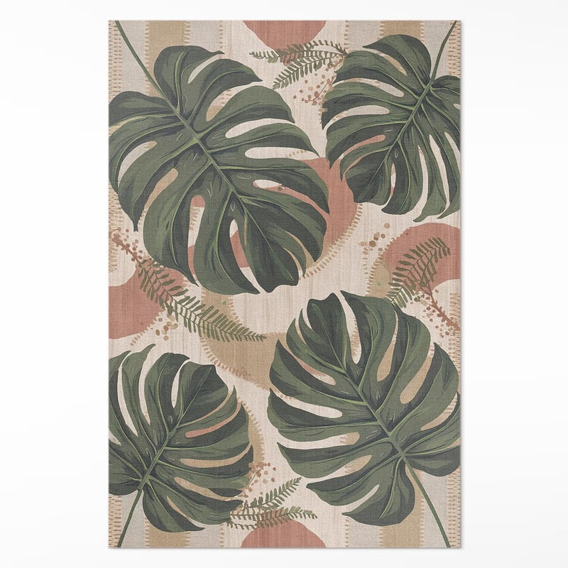 Dywan PCV vintage, monstera i paprocie retro 60x90 cm ArtPrintCave