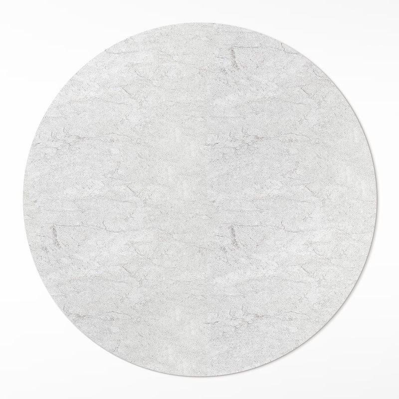 Mata winylowa do kuchni okrągła, jasny beton i kamień subtelna tekstura 140x140 cm – ArtPrintCave