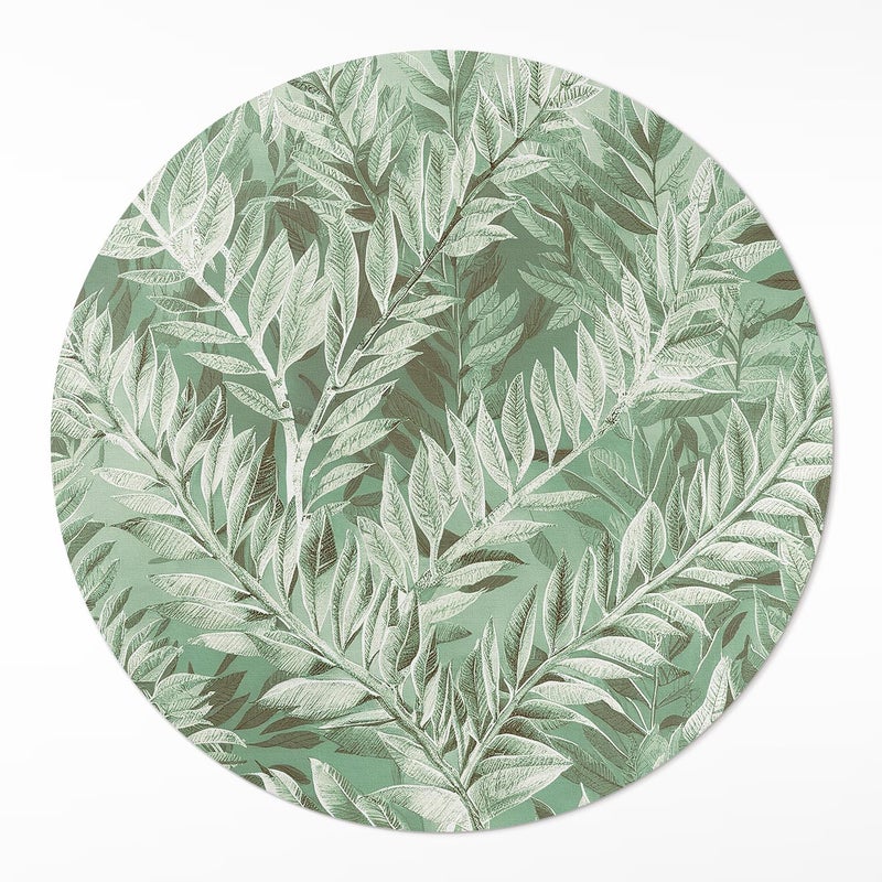 Dywan winylowy okrągły boho, bujna roślinność vintage 90x90 cmArtPrintCave