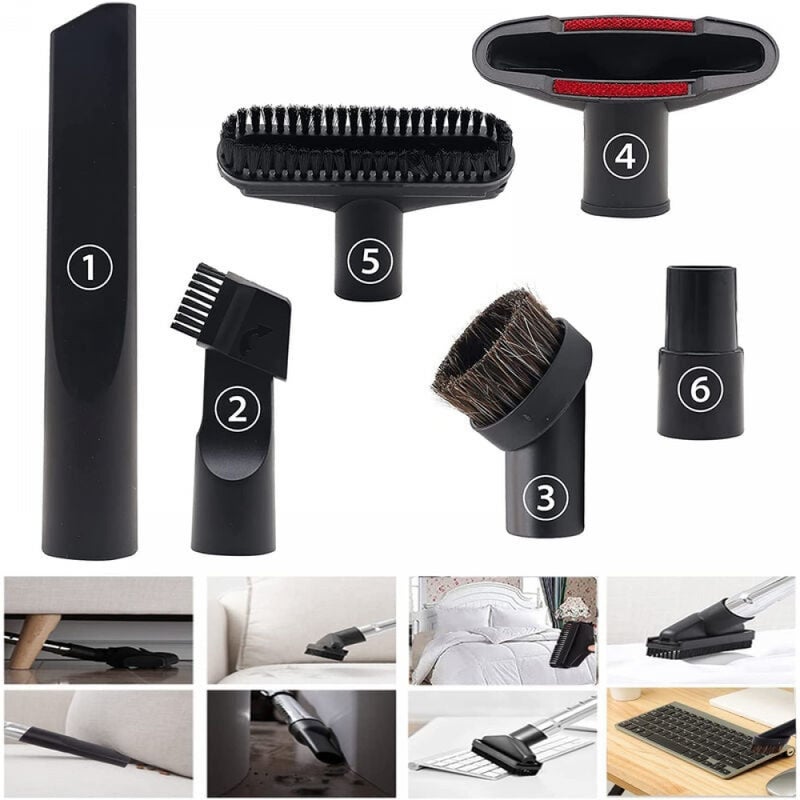 6 akcesoriów do odkurzaczy - Do dysz od 32 mm do 35 mm - Do dysz odkurzaczy Karcher Rowenta Hoover Miele