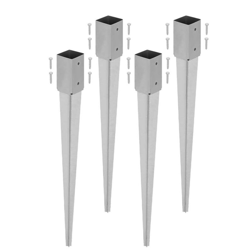 4 szt. Podstawa Słupa Wbijana do Ziemi - 71 X 71 X 750 MM - Podstawa Słupka do Altany - Kotwa do Pergoli - Stalowa KOTARBAU