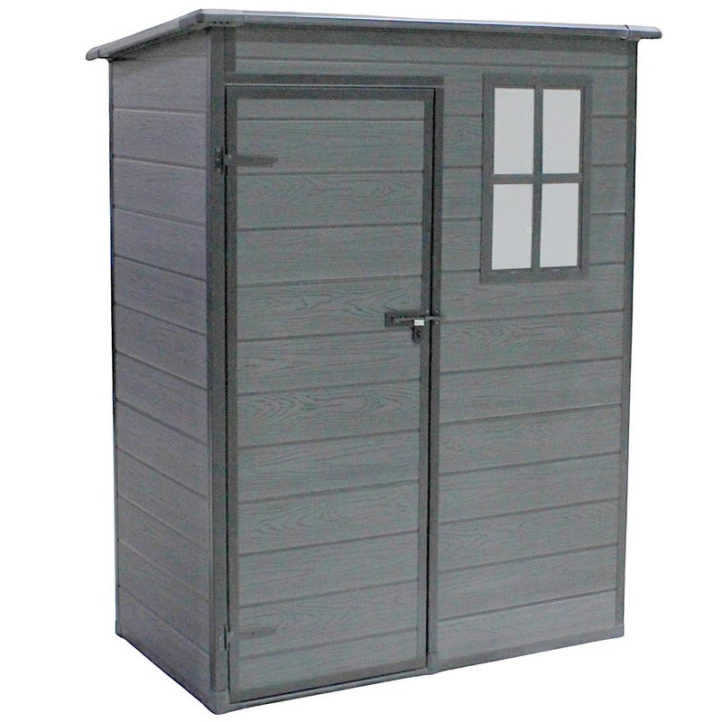 Domek ogrodowy narzędziowy Saska Garden 152x91x192,5 cm PVC ciemny szary, antracyt