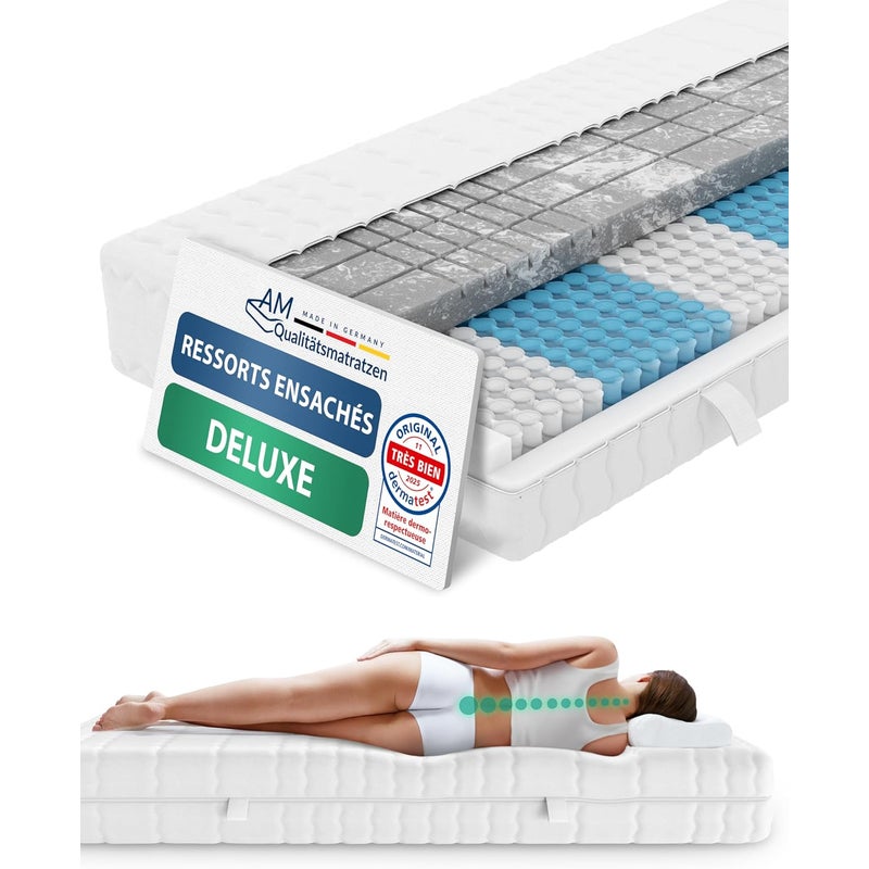 Materac kieszeniowy Deluxe 3D 140x200cm H4 24cm