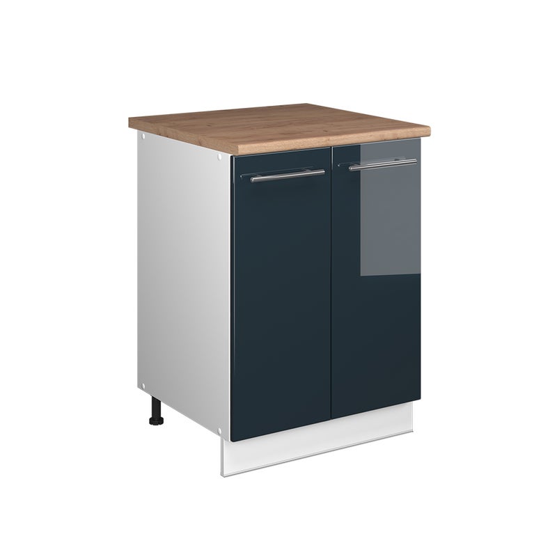 Vicco Szafka pod zlew Fame-Line, Ciemnoniebieski wysoki połysk/Biały, 60 cm
