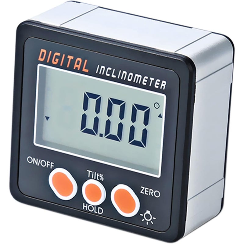 Cyfrowy inklinometr LCD – kątomierz 0-360°, podstawa magnetyczna, obudowa ze stopu aluminium