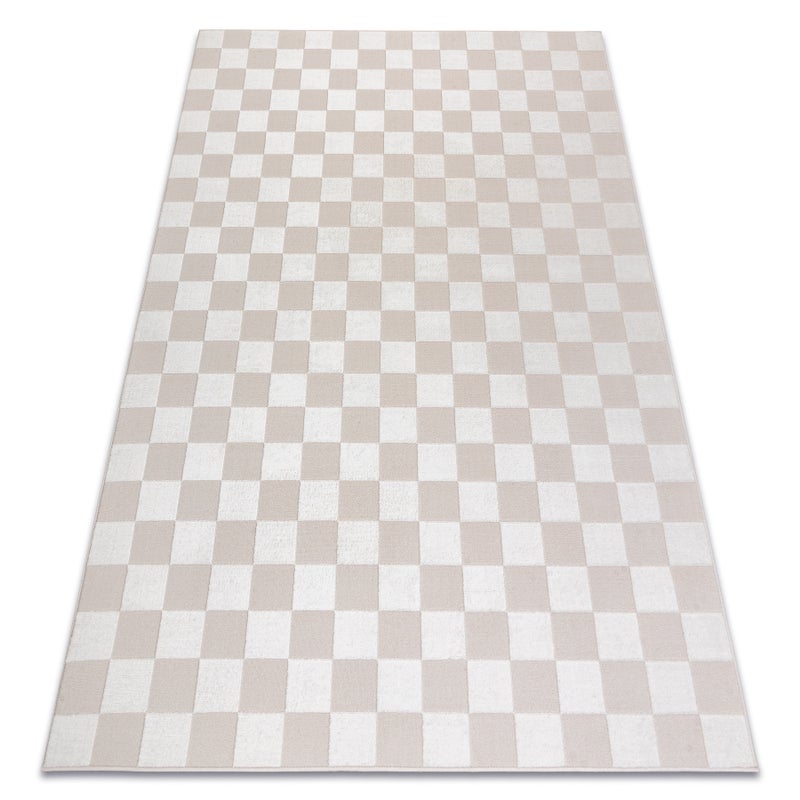 Dywan AURA EB112 krem - Szachownica, strukturalny, nowoczesny 240x330 cm