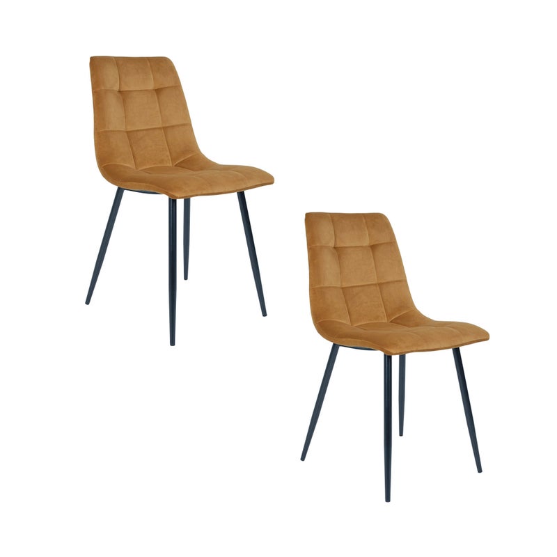 Zestaw 2 Krzeseł Middelfart, Aksamit, Musztarda, Seven Design