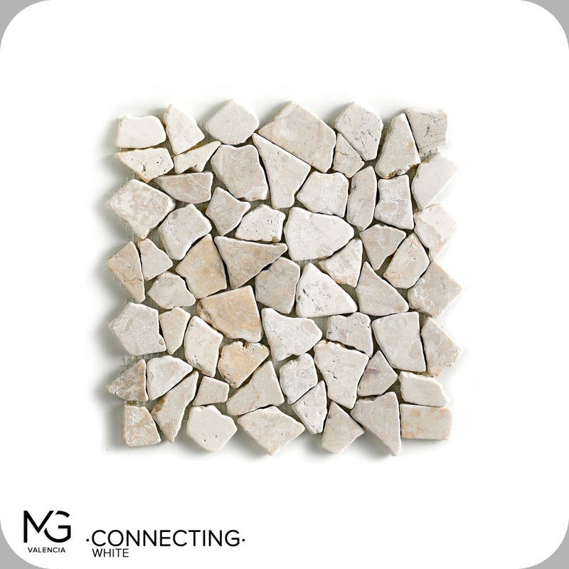 Mozaika z naturalnego marmuru 30 x 30 cm CONNECTING WHITE (Opakowanie 11 siatek = 1 m²)