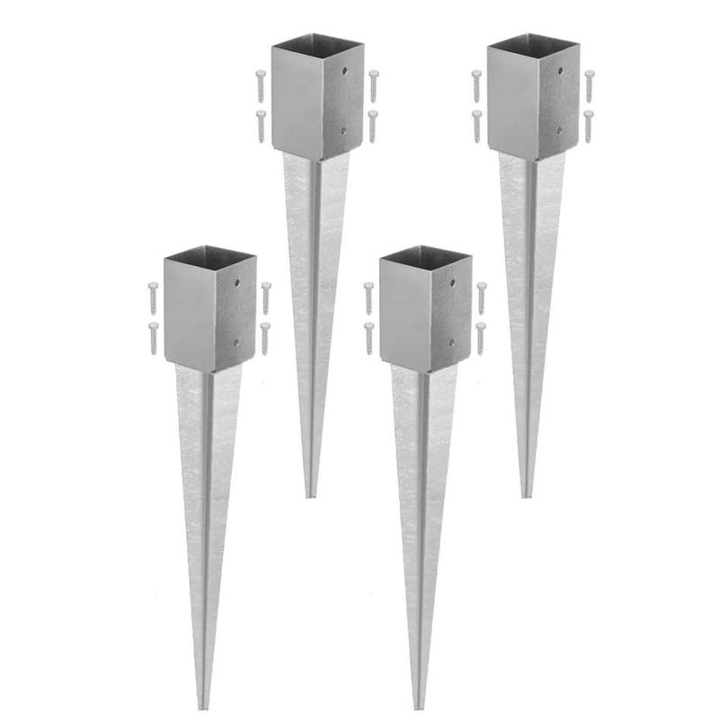 4 szt. Podstawa Słupa Wbijana do Ziemi - 91 X 91 X 750 MM - Podstawa Słupka do Altany - Kotwa do Pergoli - Stalowa KOTARBAU