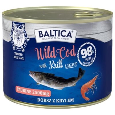 Karma dla kota BALTICA Excellent Dorsz z krylem Light 185 g