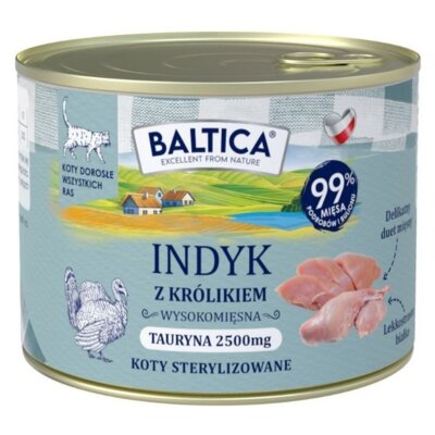 Karma dla kota BALTICA Smaki Regionów Indyk z królikiem 185 g