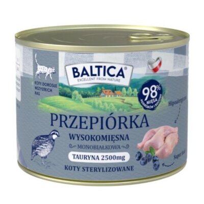 Karma dla kota BALTICA Smaki Regionów Przepiórka 185 g