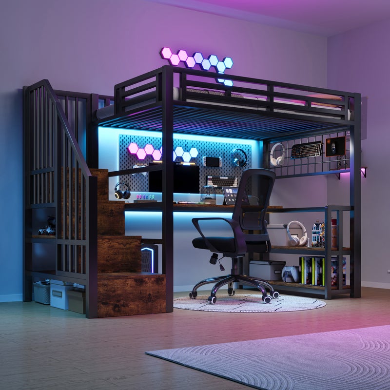 Łóżko 90 x 200 cm, z oświetleniem LED, biały, do sypialni, do codziennego użytkowania, funkcjonalny element wyposażenia