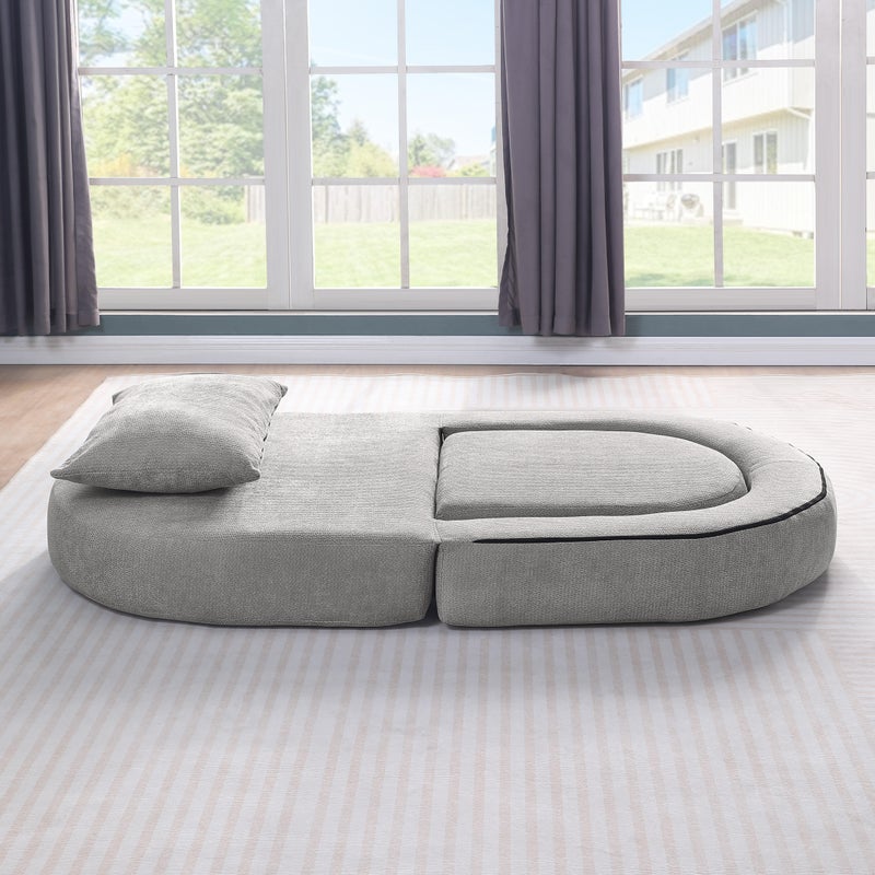 Skompresowana sofa rozkładana Futon, wszechstronne składane krzesło sypialne z poduszką, przytulna kanapa podłogowa
