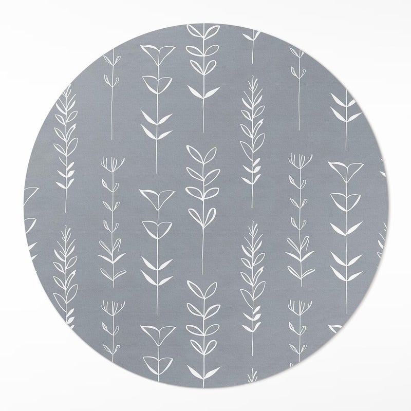 Mata winylowa okrągła, minimalistyczne rośliny boho 130x130 cm – ArtPrintCave