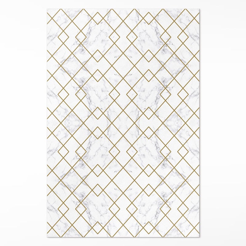Dywanik winylowy, mata winylowa romby na jasnym marmurze 60x90 cm ArtPrintCave