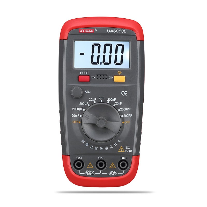 Cyfrowy tester kondensatorów – mierzy pojemność od 0,1 pF do 20000 uF, wyświetlacz LCD, tester pojemności bez baterii w zestawie