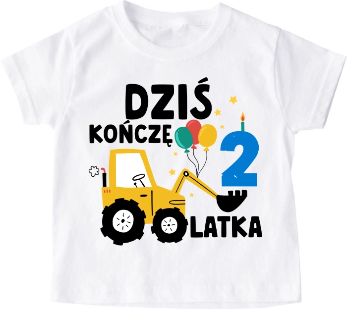 Koszulka URODZINOWA dziecięca ''DZIŚ KOŃCZĘ 2 LATKA''