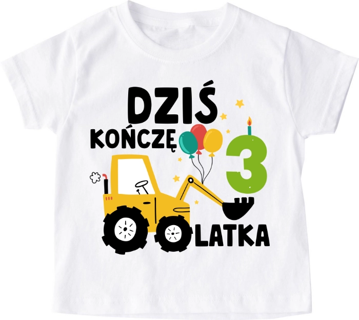 Koszulka URODZINOWA dziecięca ''DZIŚ KOŃCZĘ 3 LATKA''