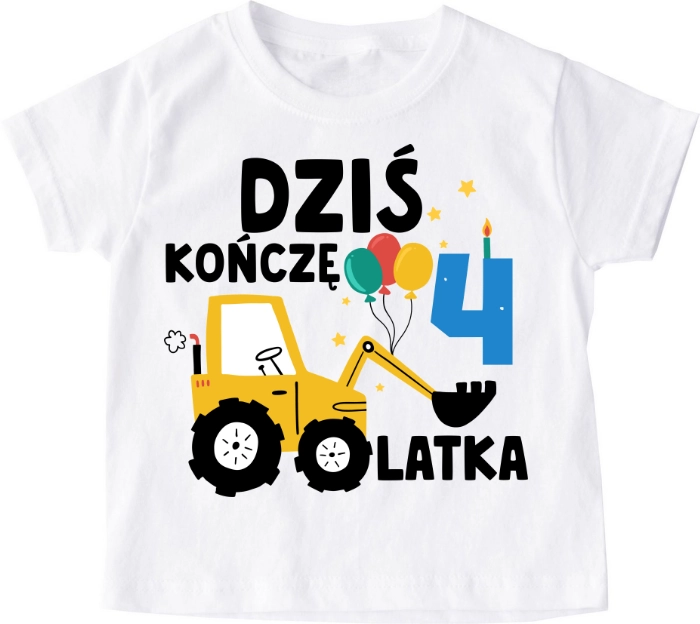 Koszulka URODZINOWA dziecięca ''DZIŚ KOŃCZĘ 4 LATKA''