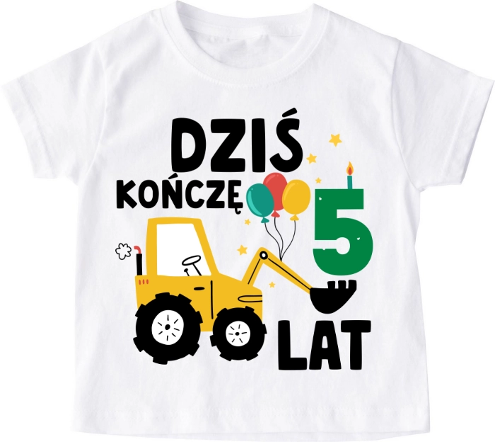 Koszulka URODZINOWA dziecięca ''DZIŚ KOŃCZĘ 5 LAT''
